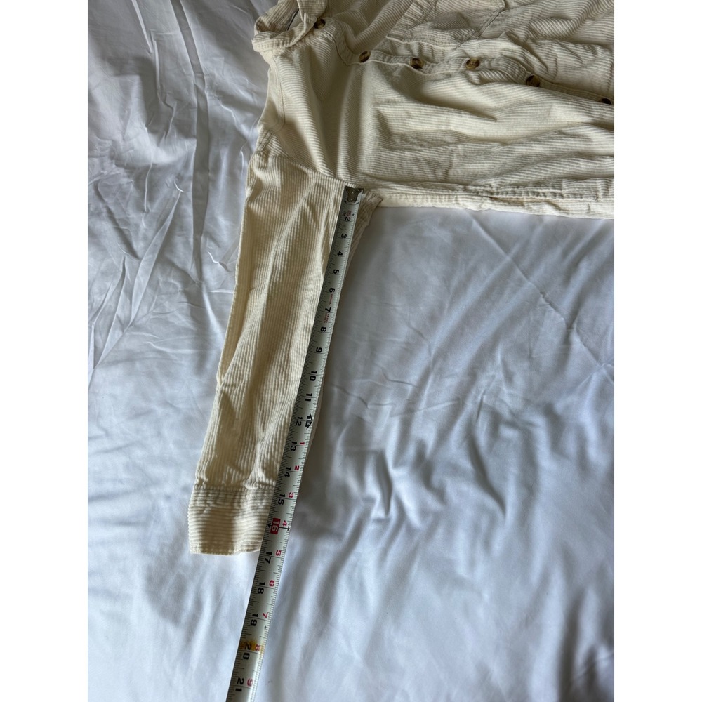 Hollister Womens Cream Corduroy Button Down Shirt Oversized Long Sleeve Small - Picture 6 of 10